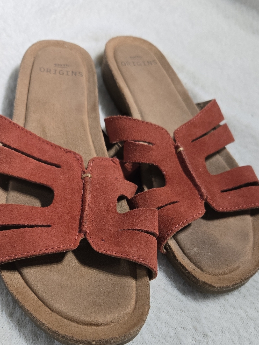 Origins Women's Suede Slide Sandals in Terracotta Brown